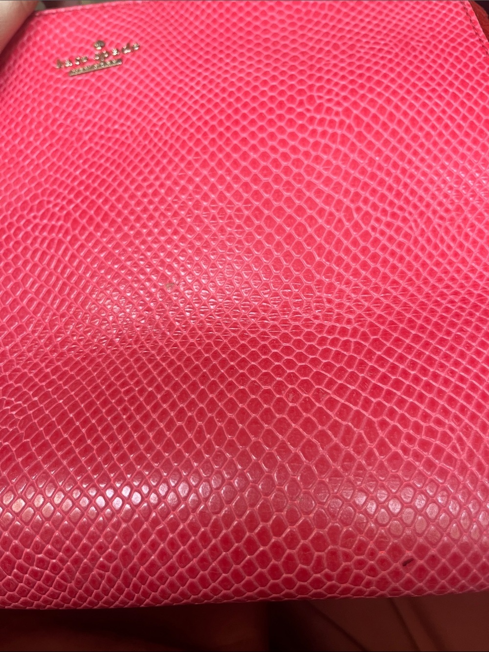 Kate Spade Angelika Prembrey Place Red Snake Embossed Leather & Suede Satchel - Picture 16 of 16